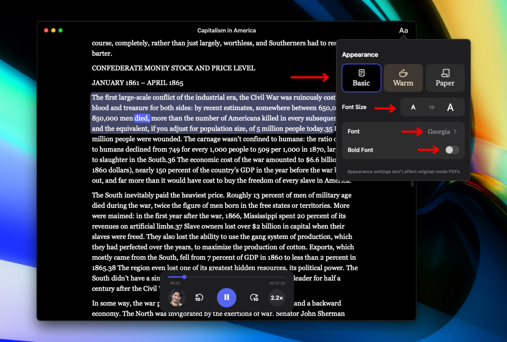 How to Change the Appearance on the Speechify Mac App